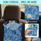 Car Garbage Bag Starry Night Hanging Canvas Car Trash Bag Waterproof Drawstring Car Back Seat Organizer for Car Back Front Seat Console with Adjustable Buckle