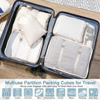 28 Pcs Packing Cubes Packing Organizers Luggage Organizer Bags Foldable Travel Luggage Cubes Suitcases Organizer Bags (Light 