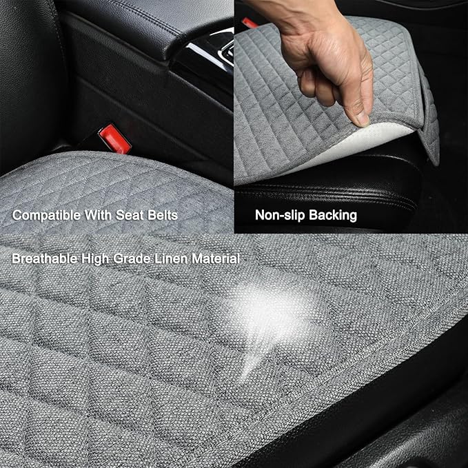 West Llama Linen Car Seat Covers,Bottom Seat Covers for Cars Include 2 Piece Front Driver Seat Pad Mat Universal Fits 90% Veh