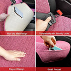 Linen Car Seat Cover - Non-Slip & Breathable - Universal Fit for Cars, Vans, SUVs, Trucks - 2 Units - Pink