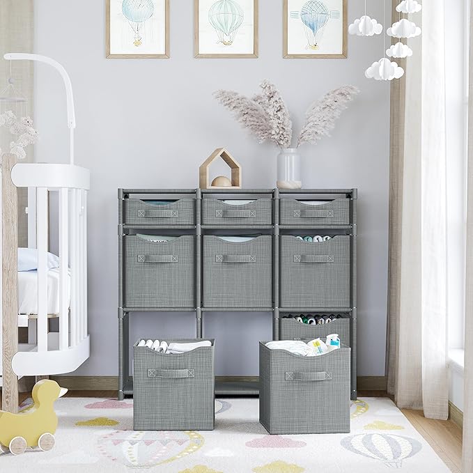 Cube Storage Organizer with Storage Bins Included - The Perfect Closet Organizers and Storage Solution. Includes 9 Storage Cu