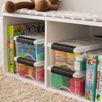 IRIS USA 6 Quart Stackable Plastic Storage Bins with Lids, 3 Pack - BPA-Free, Made in USA - See-Through Organizing Solution, 