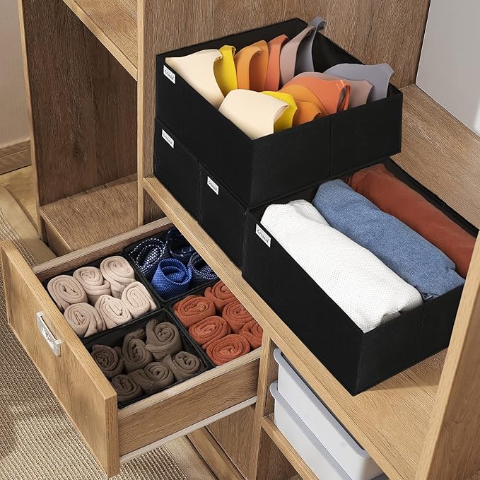 Criusia Drawer Organizer Clothes, 8 Pack Underwear Drawer Organizer, Foldable Cloth Storage Box Closet Organizers and Storage