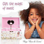 The Memory Building Co Black Ballerina Musical Jewelry Box Plays Classic Melody, Storage Organizer Music Box for Kids Ages 6-