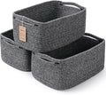 3-Pack Shelf Baskets for Organizing, Closet Organizer Bins, Small Woven Baskets, Rope Toy Basket, Storage Basket for Shelves,