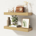 20 Inch Floating Shelves | 6.5 Inch Deep Oak Floating Shelves Set of 2 | 20" W x 6.5" D Rustic Oak Shelves with Invisible Bra