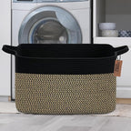 COMFY-HOMI Large Rectangular Blanket , Cotton Rope Woven for Storage, LaundryHamper, Storage ,Toy Organizing Bin with Handle,