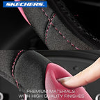 Skechers Pink Steering Wheel Cover, Memory Foam Car Steering Wheel Cover,14.5-15inch Anti-Slip Safety Comfortable Desgin, Uni