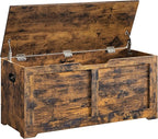 VASAGLE Storage Chest, Storage Bench with 2 Safety Hinges, Farmhouse Style, 15.7 x 39.4 x 18.1 Inches, for Entryway, Bedroom,