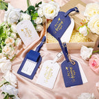Amylove Bulk Luggage Tags Wedding Favors Adventure Begins Luggage Tags for Guests Travel Tag for Suitcase Bridal Gift 24 Pack