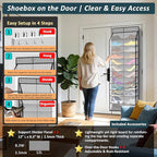 Kotkn 24-Pair Over Door Shoe Organizer for Family & Kids, Double Sided | Hanging Storage for Sneakers, Boots, Toys & Room Org