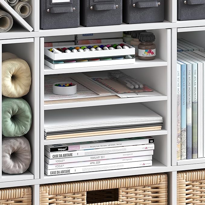 Furinno Cubicle Cube Insert, 3-Shelf Cube Organizer, 3-Tier Shelf Accessory, Fits into Furinno Triple Thick Cubes, IKEA Kalla