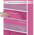 Univivi 6-Shelf Over Door Hanging Organizer Fabric Baby Door Storage with 5 Large Pockets and 3 Small PVC Pockets Wall Mount 