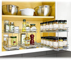 LYNK PROFESSIONAL® Pull Out Spice Organization for Cabinets - 6-3/8 inch Wide – Spice Rack for Inside Cabinets, Slide Out Spi