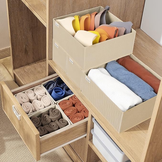 Criusia Drawer Organizer Clothes, 8 Pack Underwear Drawer Organizer, Foldable Cloth Storage Box Closet Organizers and Storage