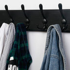 Dseap Coat Rack Wall - Heavy-Duty 38-1/4" Long, with Reinforced 10 Custom Tri-Hooks, Solid Wood Wall Hanger for Coats Hat Jac