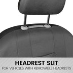 carXS Seat Covers for Cars, Solid Gray Two-Tone Car Seat Covers with Matching Back Seat Cover, Made to Fit Most Auto Truck Va