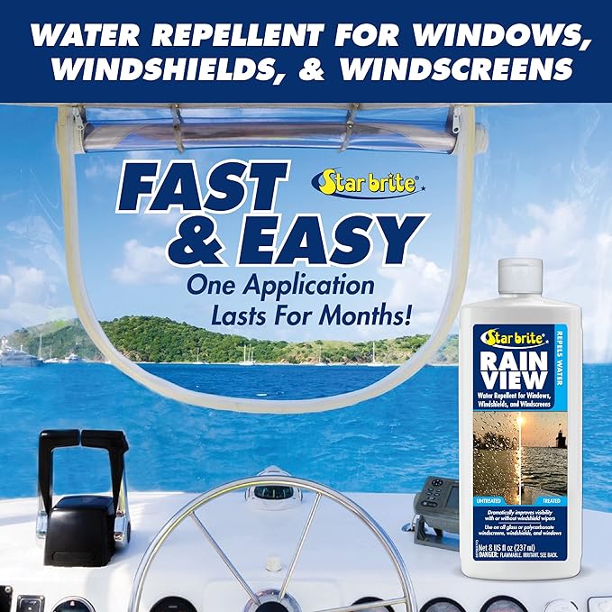 STAR BRITE Rain View Water Repellent for Glass Windshields - 8 OZ (088708)