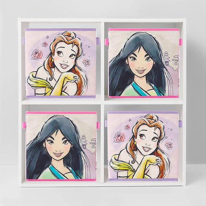 Disney Princess Collapsible Storage Cubes, Set of 2, 10"x10"