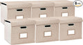 Letter Size File Organizer Box with Lid – Durable Oxford Fabric Document Storage Box, Sturdy Cardboard Support, Portable Offi