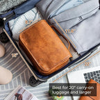 Elviros Hanging Toiletry Bag for Men Travel Essentials 3-in-1 Large Waterproof Dopp Kit PU Leather Shaving Bag with Separate 