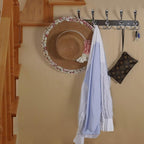 Dseap Coat Rack Wall Mounted - 5 Tri Hooks, Heavy Duty, Stainless Steel, Metal Coat Hook Rail for Coat Hat Towel Purse Robes 