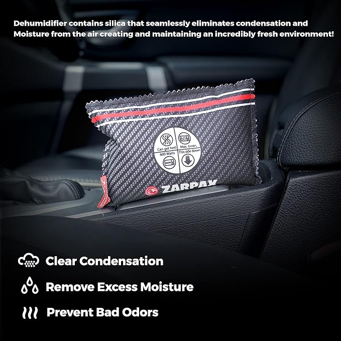 Reusable Car Dehumidifier Bag (2 Pack) Rechargeable Dehumidifier bags for Car, Trucks, and RVs - Prevent Damp & Moisture on