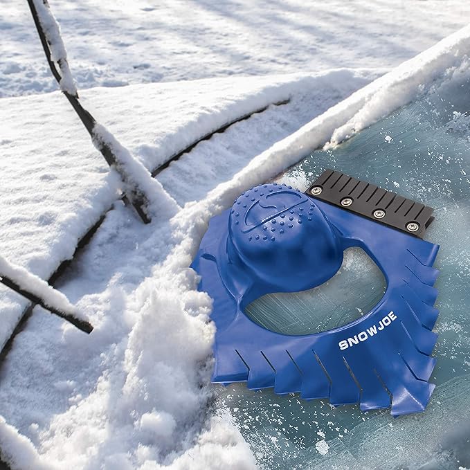 Snow Joe SJEG-DZ Ice Dozer Ice and Snow Scraper Tool | Squeegee Brush, Blue