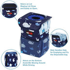 EPAuto Waterproof Car Trash Can with Lid and Storage Pockets, 1.8 Gallon, Blue