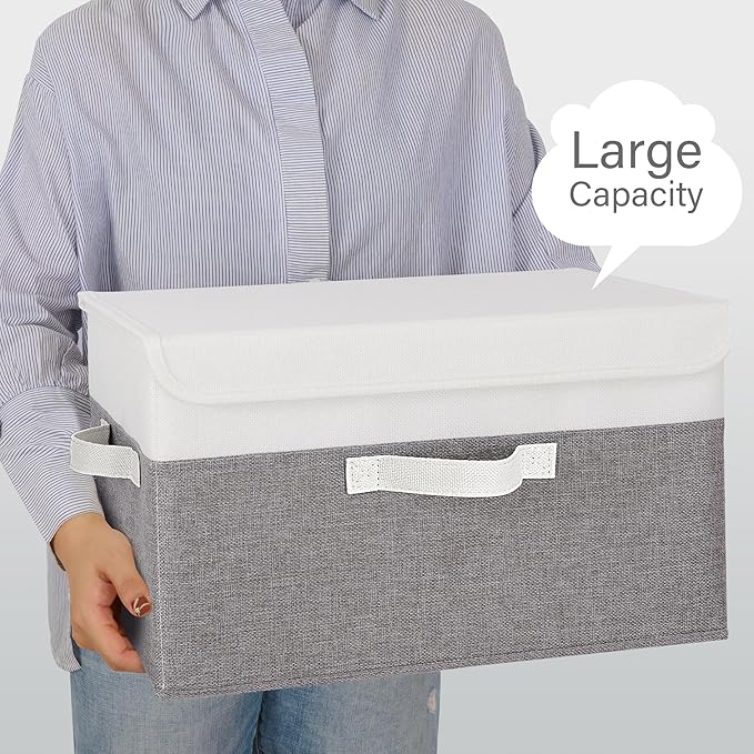 GRANNY SAYS Fabric Storage Boxes, Memory Keepsake Box, Large Storage Bins with Lids, Closet Organizers, Toy Box, Storage Bask