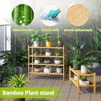 BMOSU 4-Tier Bamboo Shoe Rack Premium Stackable Shoe Shelf Storage Organizer for Hallway Closet Living Room Entryway Organize