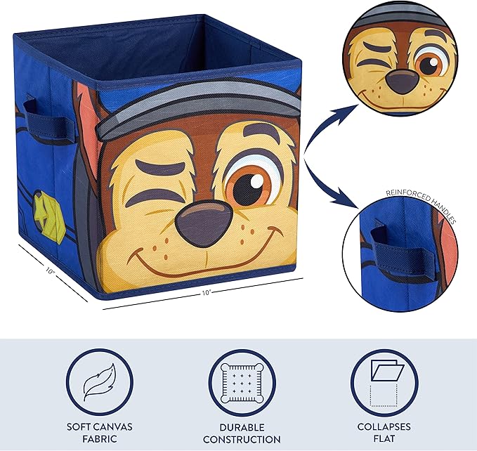 Paw Patrol Collapsible Storage Cubes, Set of 2, 10"x10"