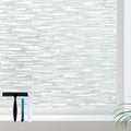 Volcanics Window Privacy Film with Installation Tools, Frosted Glass Window Film, Removable Window Clings for Home Office, Static Cling Opaque Stickers, UV Blocking 17.5 x 78.7 Inches
