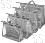 CINPIUK 4 Pack Handbag Dust Bags Clear Purse Storage Organizer for Closet, Zipper Hanging Storage Bag for Handbags, Grey