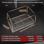 Trunk Organizer,car organizers and storage,black Leather Storage Box with lid,Fiberboard,Collapsible,15''L x 13''W x 12.4''H,2K