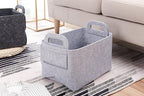 Storage Basket Felt Storage Bin Collapsible& Convenient Box Organizer with Carry Handles for Office Bedroom Closet Babies Nur
