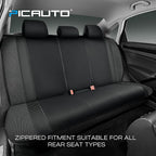 PIC AUTO Car Seat Covers, High-Back Full Set Automotive Seat Covers, Front and Rear Bench - Sports Carbon Fiber Mesh Design, 