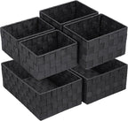 Posprica Woven Storage Baskets for Organizing 6 Pack, Large&Small Storage Cube Bins Set for Bathroom, Storage Boxes Container