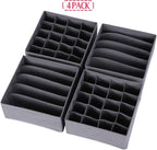 DIOMMELL 4 Pack Foldable Cloth Storage Box Closet Dresser Drawer Organizer Fabric Baskets Bins Containers Divider for Clothes