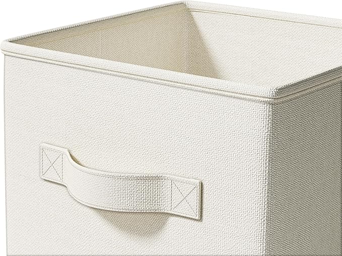LayerSpace 4 Pack Foldable Fabric Closet Storage Bins, 11Inch Organizer Cubes with Handles, Linen Storage Boxes for Clothes, 