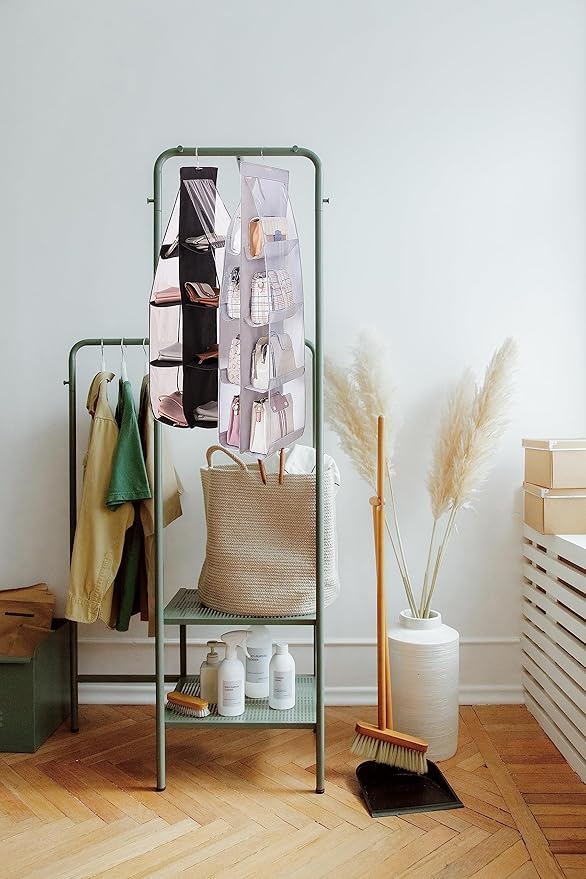 AARAINBOW 2 Packs Hanging Handbag Purse Organizer, Handbag Organizer for Closets, 8 Easy Access Pockets, Womens Purse Storage