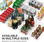 Simple Houseware 4 Pcs Kitchen Clear Bin Storage Organizer, 15" x 8" x 3.75"