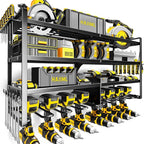 Power Tool Organizer Wall Mount,4 Layers Heavy Duty Storage Rack with 8 Drill Holder, Easy Installation, Tool Organizer Wall 