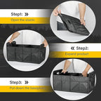YSSOA Trunk Organizer for Car/SUV/Truck, Collapsible 2 Compartment Automotive Storage Box, 600D Waterproof Oxford Polyester