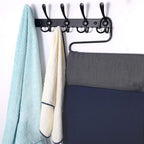 Dseap Coat Rack Wall Mounted - 5 Tri Hooks, Heavy Duty, Stainless Steel, Metal Coat Hook Rail for Coat Hat Towel Purse Robes 