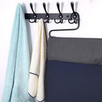 Dseap Coat Rack Wall Mounted - 5 Tri Hooks, Heavy Duty, Stainless Steel, Metal Coat Hook Rail for Coat Hat Towel Purse Robes 