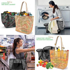 KALIDI BeachNylon Mesh Tote Bag, Casual Tote Bag Hobo Women Foldable MAX 23L Shoulder Bag For Beach Picnic Vacation