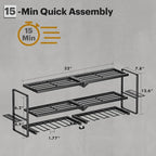 Spampur Power Tool Organizer Wall Mount, 15 Min Assembly & Maximum 100lb load by Heavy Duty Metal, 8 Drill Holder, 3 Layers G