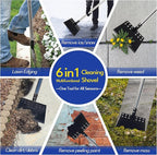 Ice Scraper for Driveway 65in Garden Flat Shovel Ice Chopper Heavy Duty Multi Weeding Shovel with 11in Spring Steel Blade Floor Scraper for Ice, Snow, Weed，Dirty, Moss, Driveway, Lawn Edging