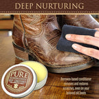 Leather Cleaner, Conditioner and Detailer Kit - Natural Beeswax Formula for Car Seat, Couch, Furniture, Purse, Boots & Jacket
